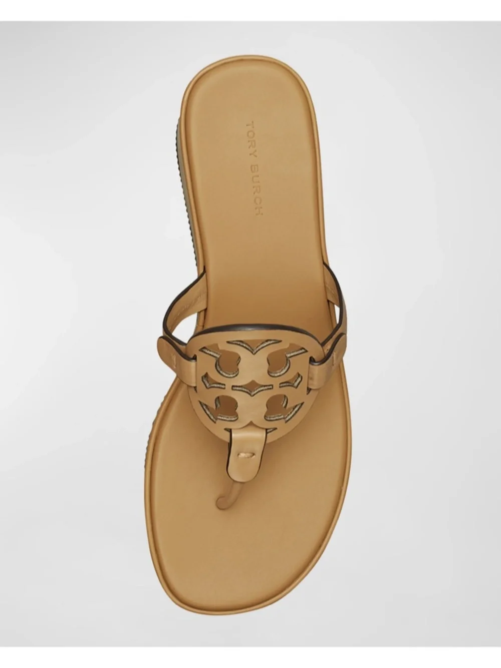 TORY BURCH Miller Wedge Ginger Leather Sandals